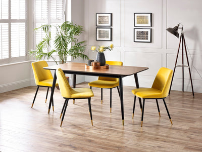 Findlay Rectangular Dining Table - Walnut & Black – Julian Bowen, view 10
