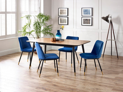 Findlay Rectangular Dining Table - Walnut & Black – Julian Bowen, view 11
