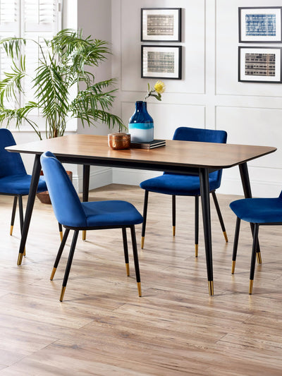 Findlay Rectangular Dining Table - Walnut & Black