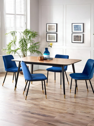 Findlay Rectangular Dining Table - Walnut & Black