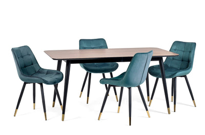 Findlay Rectangular Dining Table - Walnut & Black – Julian Bowen, view 6