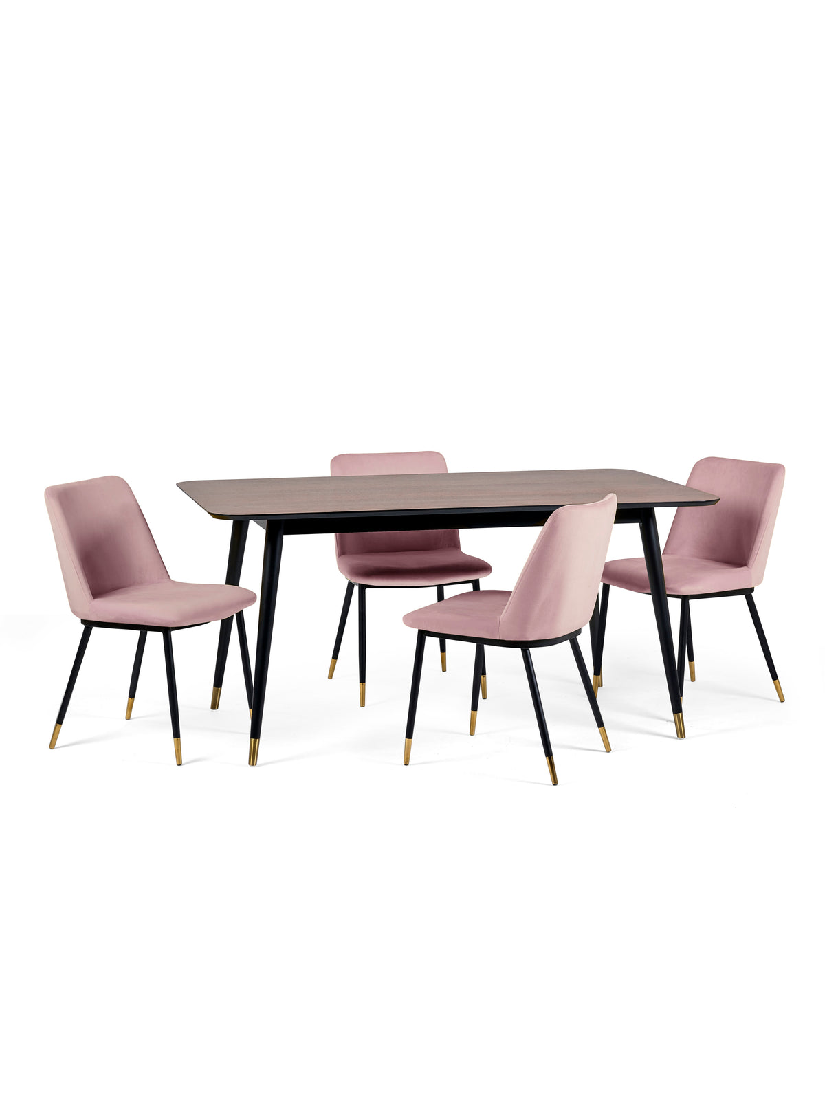 Findlay Rectangular Dining Table - Walnut & Black