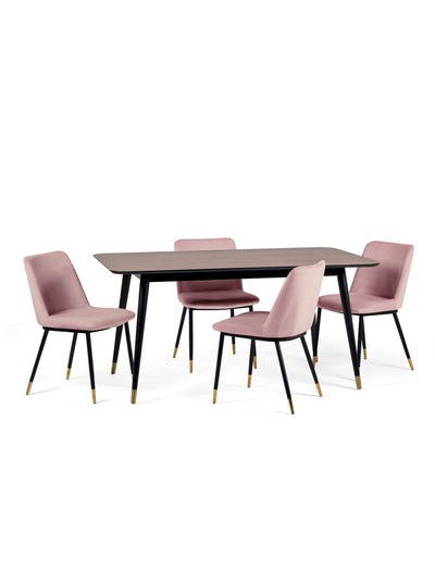 Findlay Rectangular Dining Table - Walnut & Black