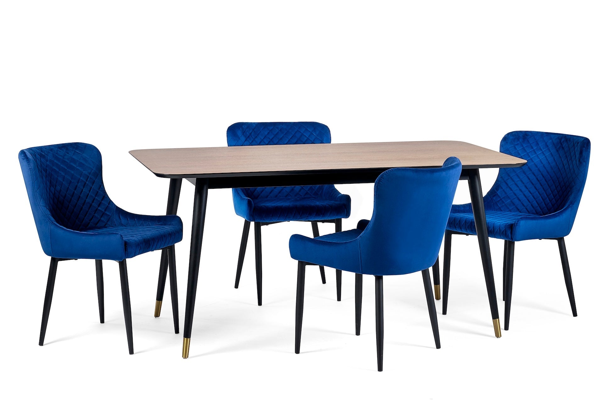 Findlay Rectangular Dining Table - Walnut & Black – Julian Bowen, view 8
