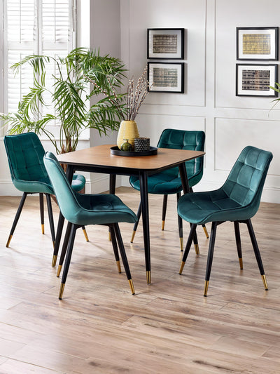 Findlay Square Dining Table - Walnut & Black