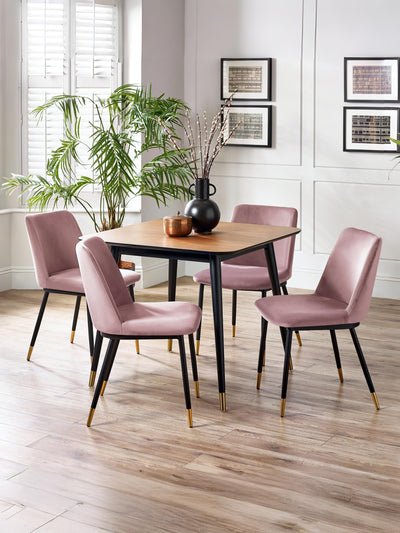 Findlay Square Dining Table - Walnut & Black