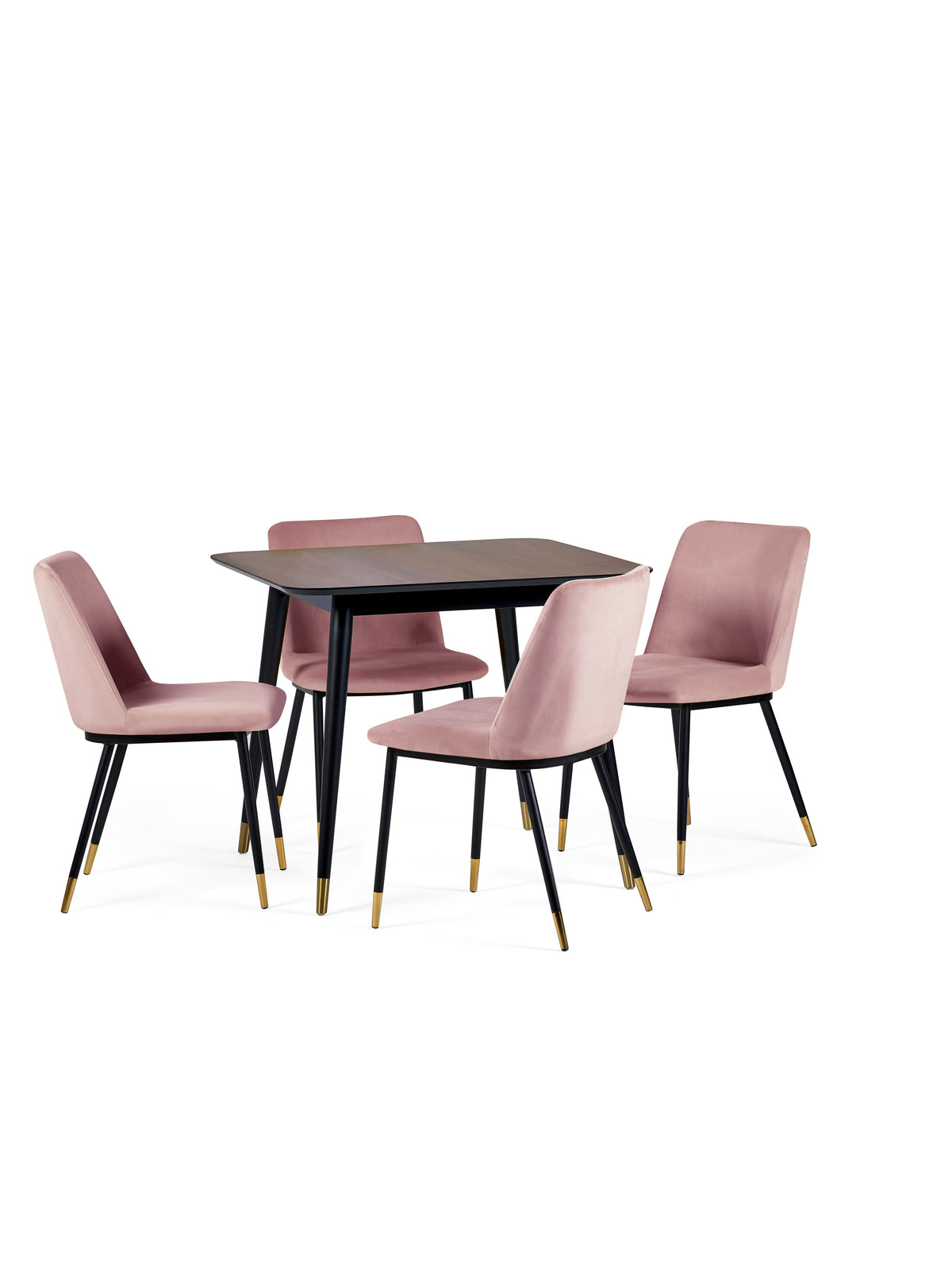 Findlay Square Dining Table - Walnut & Black