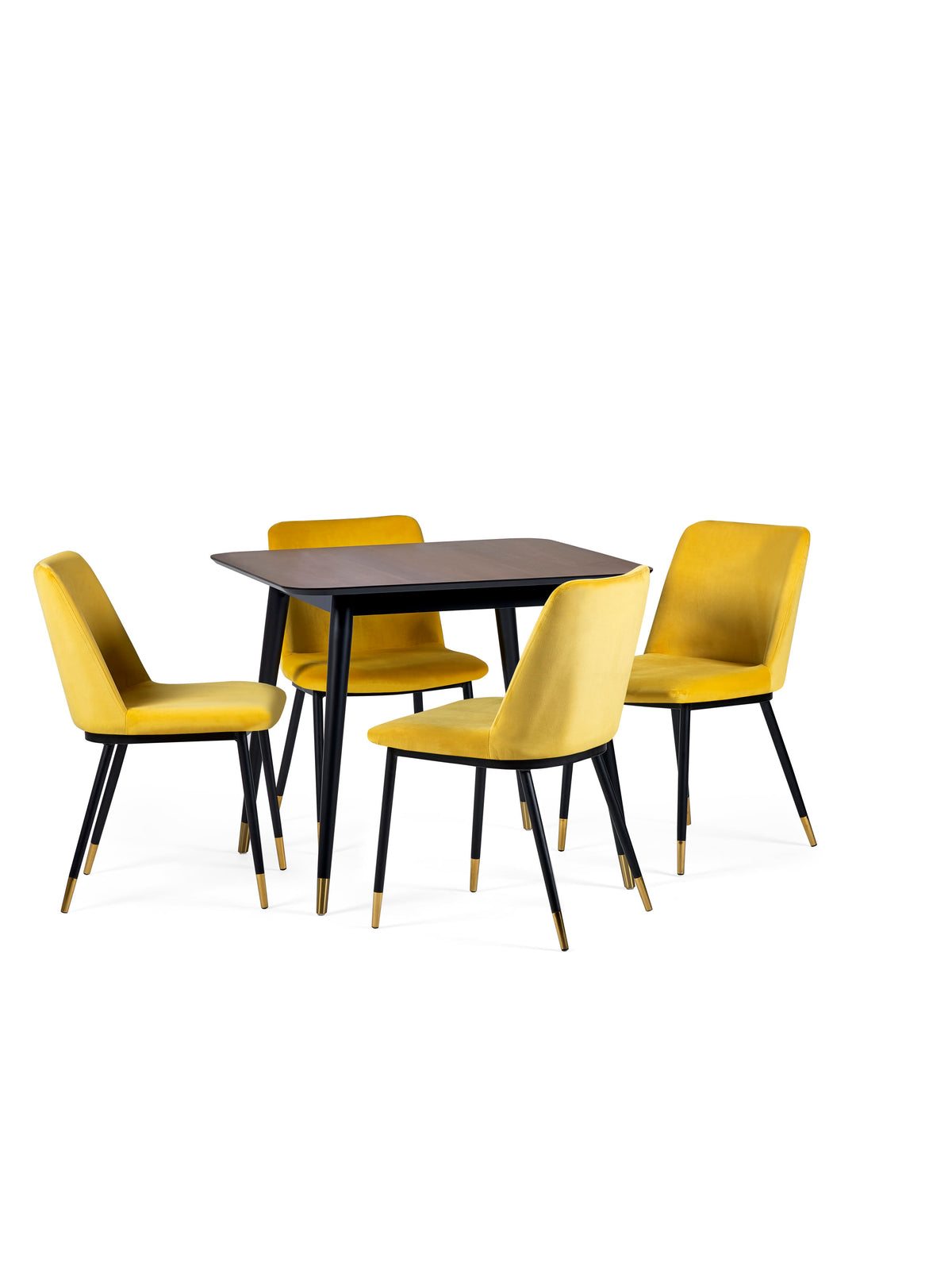 Findlay Square Dining Table - Walnut & Black