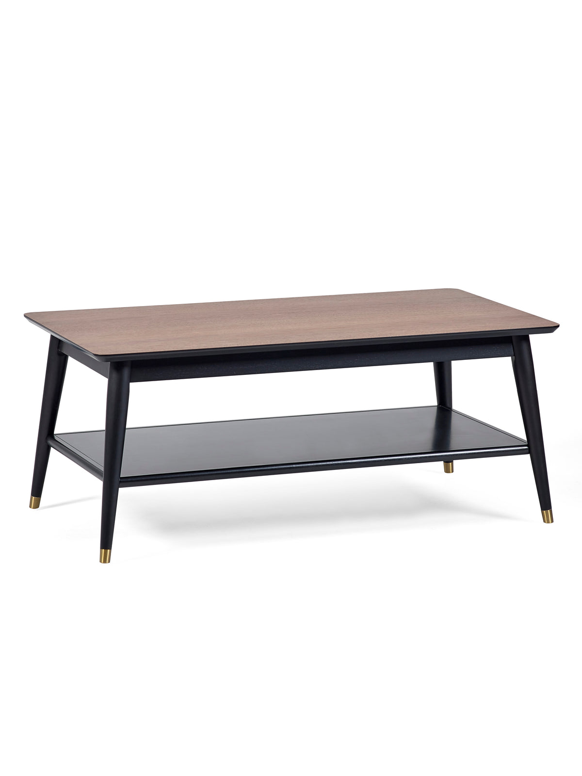 Findlay Coffee Table With Shelf - Walnut & Black