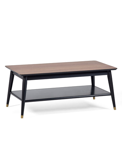 Findlay Coffee Table With Shelf - Walnut & Black