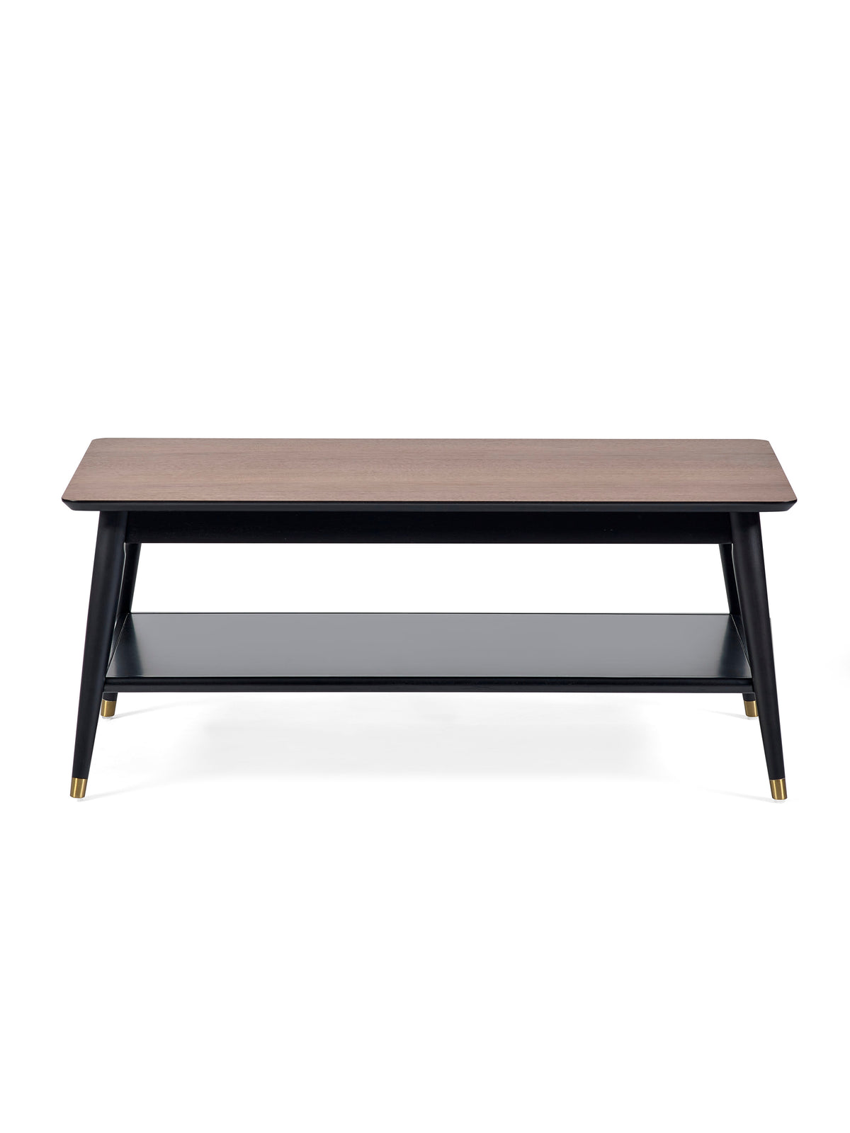 Findlay Coffee Table With Shelf - Walnut & Black