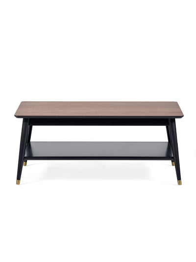 Findlay Coffee Table With Shelf - Walnut & Black