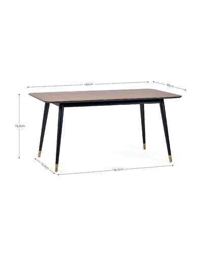 Findlay Rectangular Table and 4 Grey Delaunay Chairs – Walnut Effect and Black