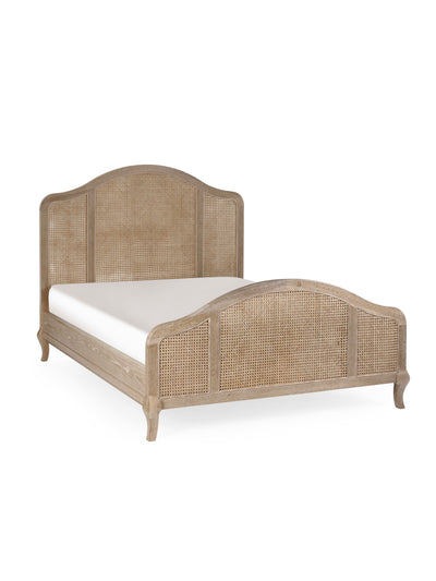 Fleur Rattan Bed - Light Oak