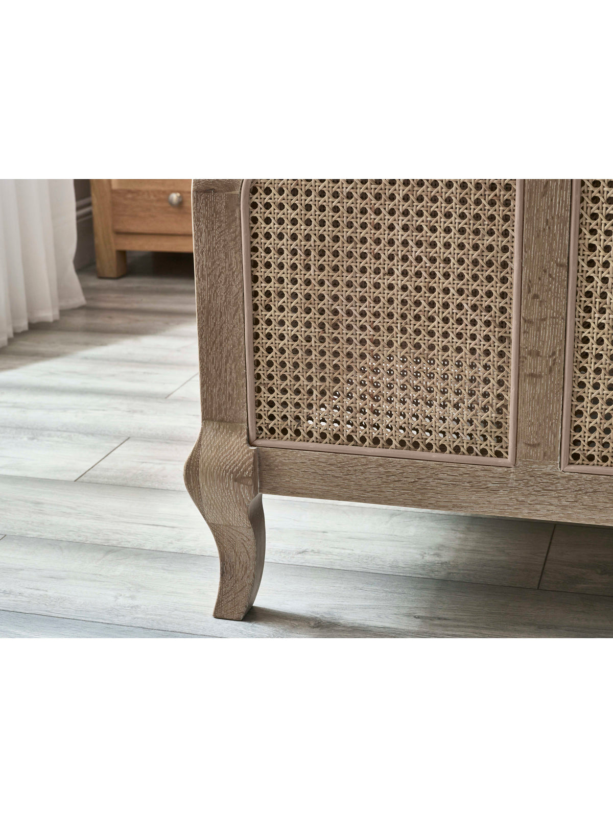 Fleur Rattan Bed - Light Oak