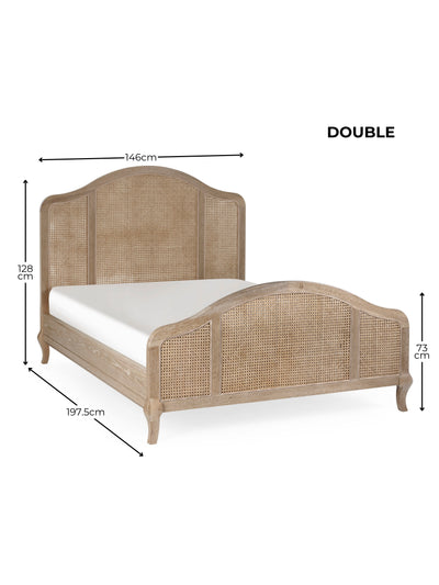 Fleur Rattan Bed - Light Oak