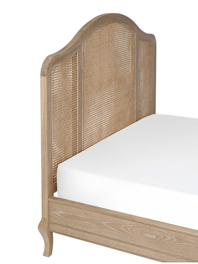 Fleur Rattan Bed - Light Oak