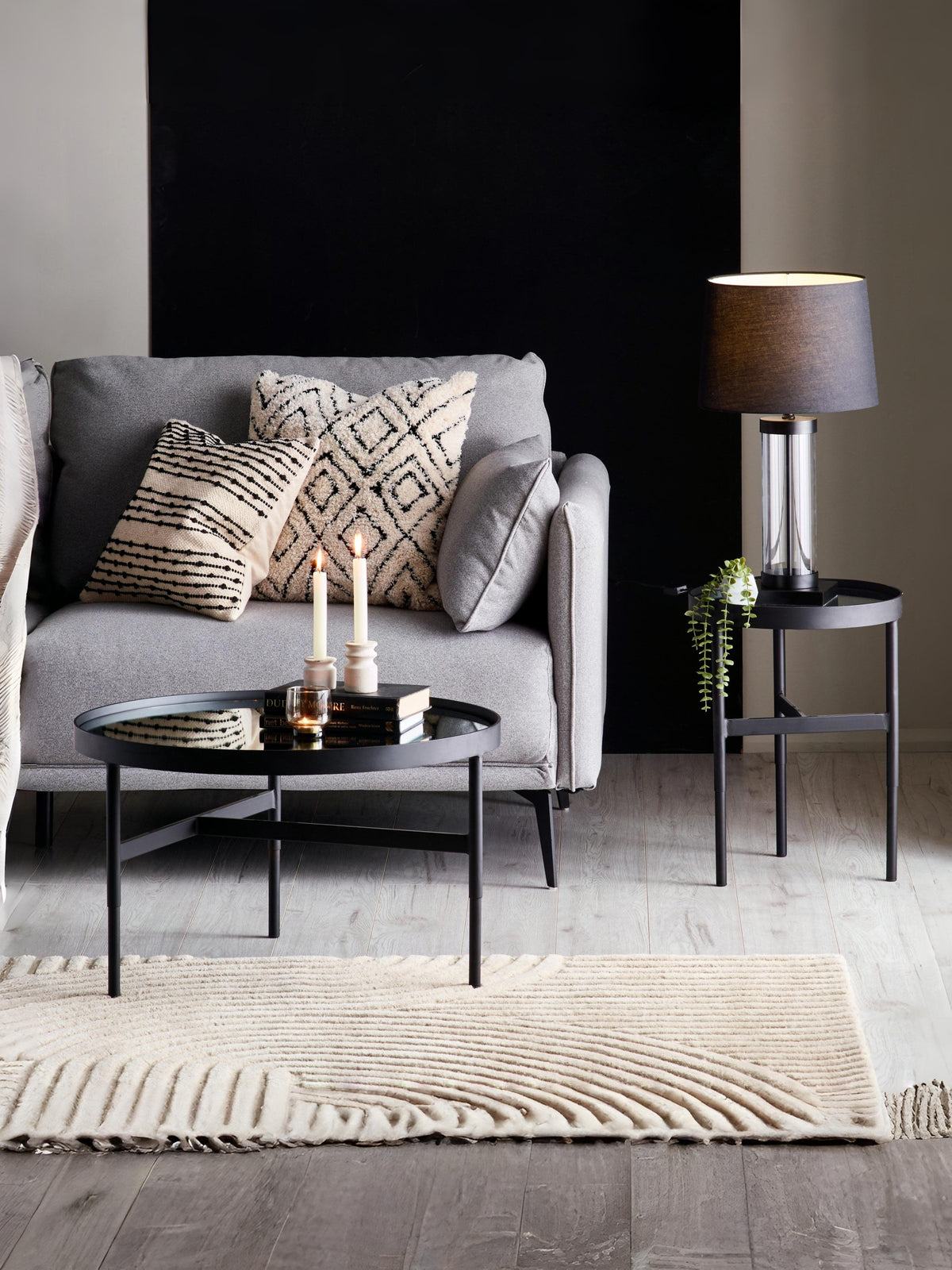 Franki Mirror Glass Lamp Table