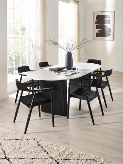 Set of 2 Franklin Dining Chair with Arms – Black Ash Effect