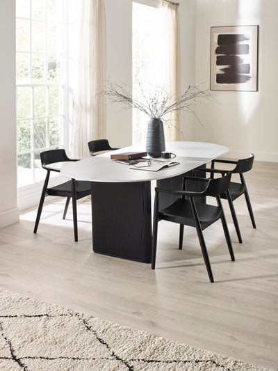 Set of 2 Franklin Dining Chair with Arms – Black Ash Effect
