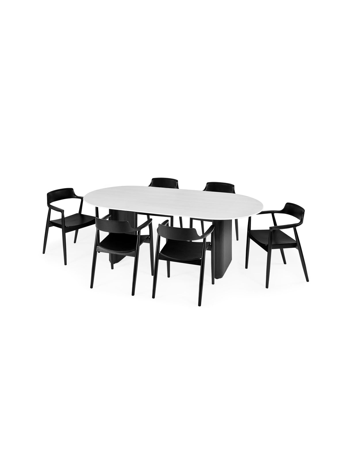 Set of 2 Franklin Dining Chair with Arms – Black Ash Effect