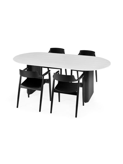 Set of 2 Franklin Dining Chair with Arms – Black Ash Effect