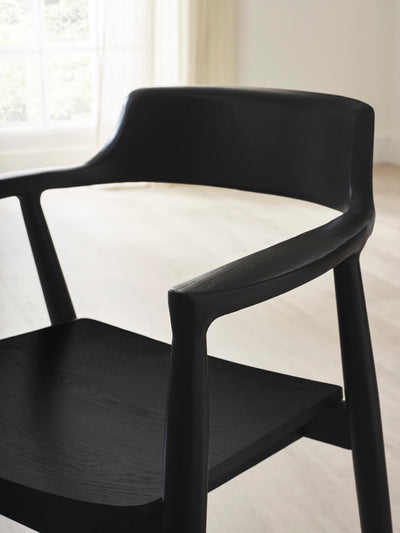 Set of 2 Franklin Dining Chair with Arms – Black Ash Effect
