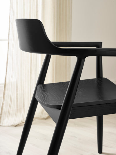 Set of 2 Franklin Dining Chair with Arms – Black Ash Effect