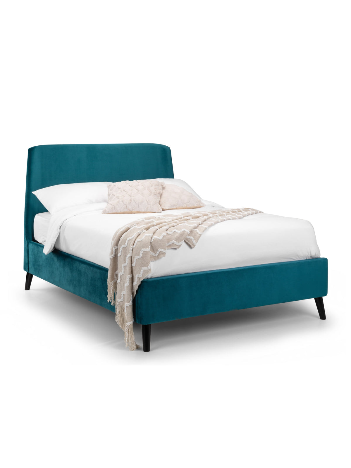 Frida Curved Velvet Bed - Teal
