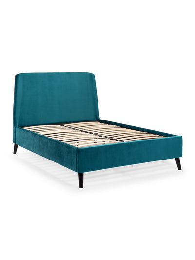 Frida Curved Velvet Bed - Teal