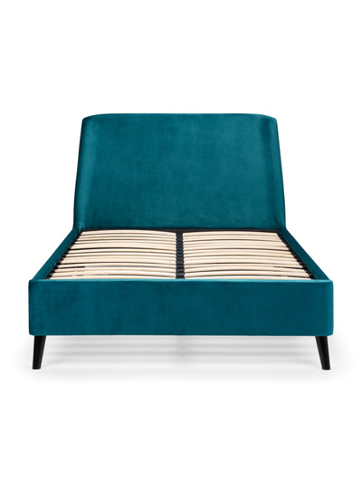 Frida Curved Velvet Bed - Teal