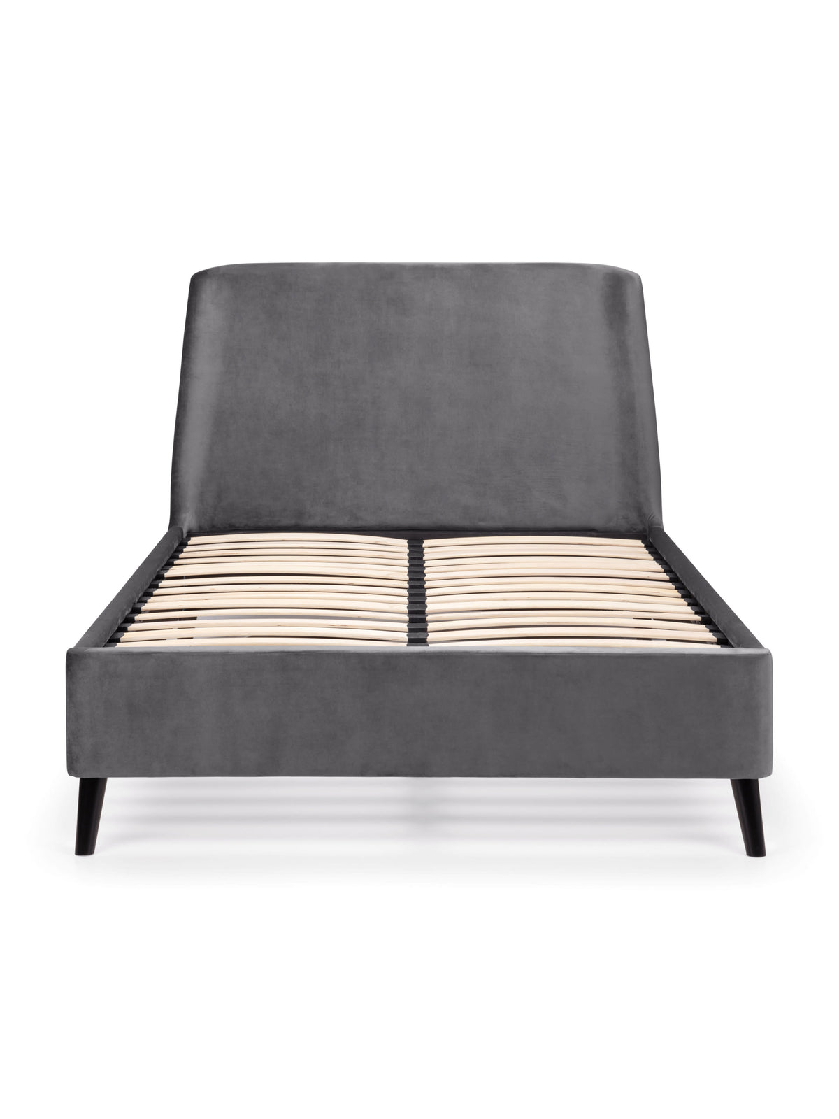 Frida Curved Velvet Bed - Grey