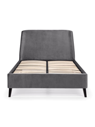 Frida Curved Velvet Bed - Grey