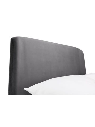 Frida Curved Velvet Bed - Grey