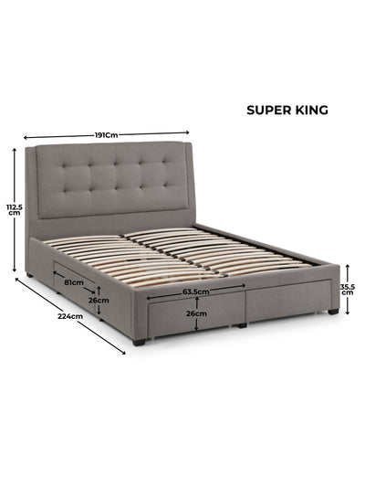 Fullerton 4 Drawer Bed - Grey