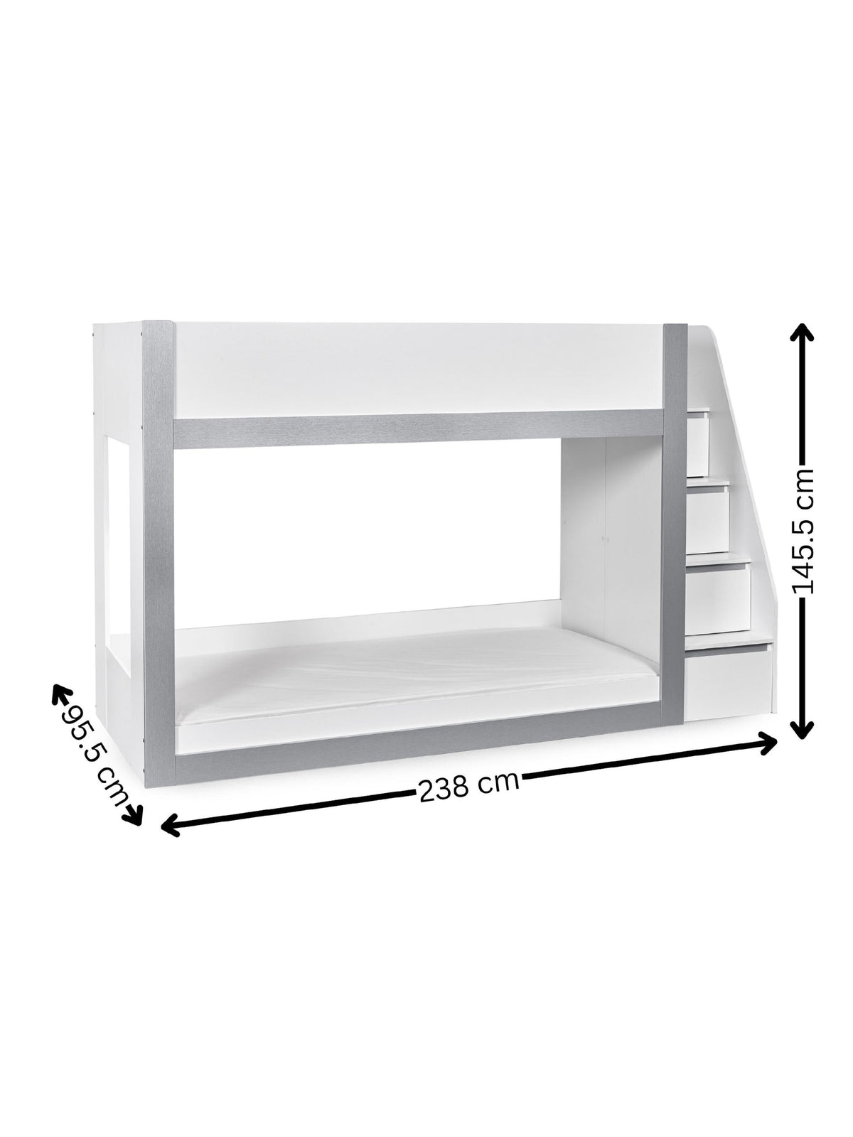Gaia Bunk Bed - White and Silver