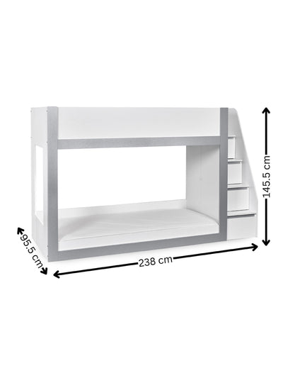 Gaia Bunk Bed - White and Silver