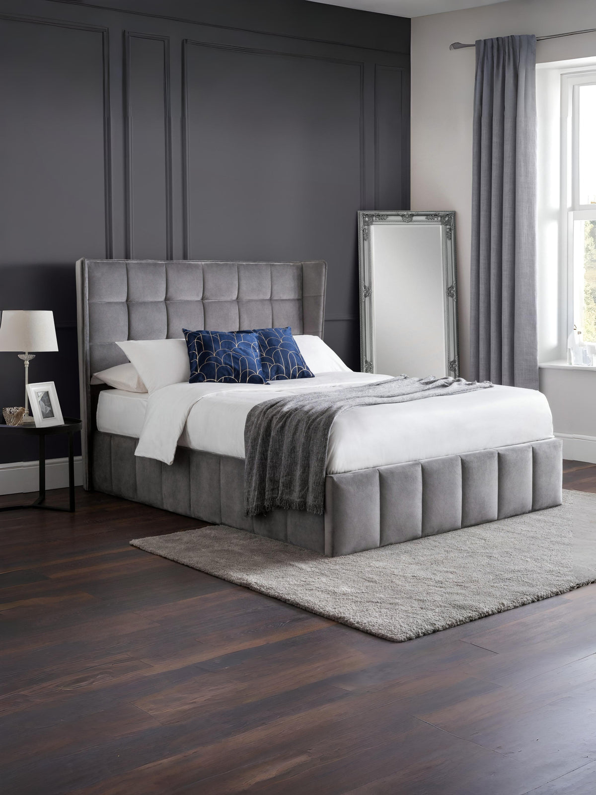 Gatsby Storage Ottoman Bed - Light Grey