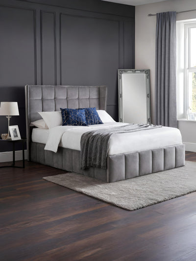 Gatsby Storage Ottoman Bed - Light Grey