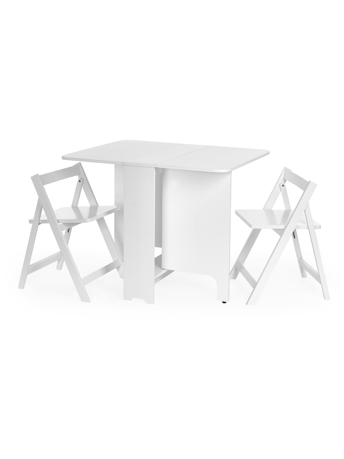 Gatan Small Gateleg Table With 2 Chairs - White