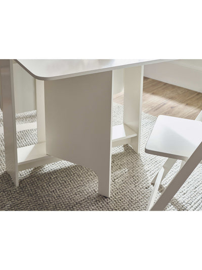 Gatan Small Gateleg Table With 2 Chairs - White