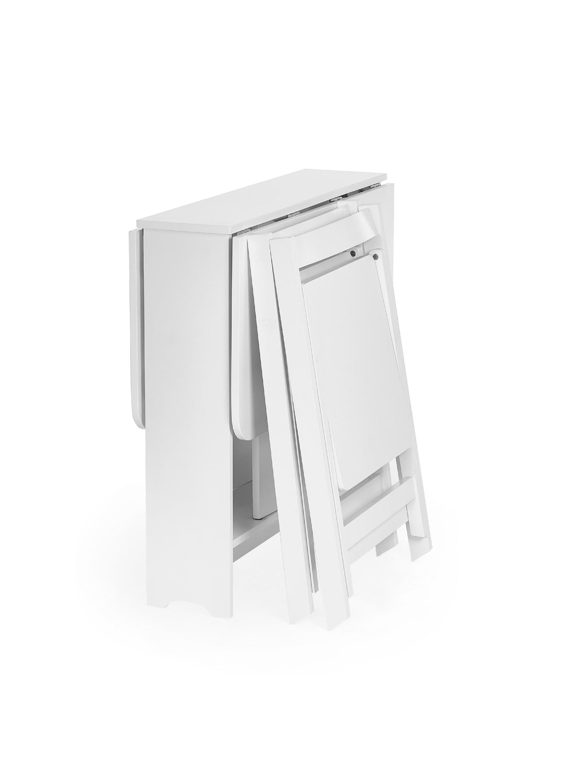 Gatan Small Gateleg Table With 2 Chairs - White
