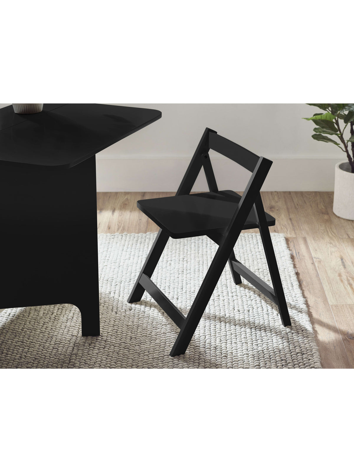 Gatan Small Gateleg Table With 2 Chairs - Black