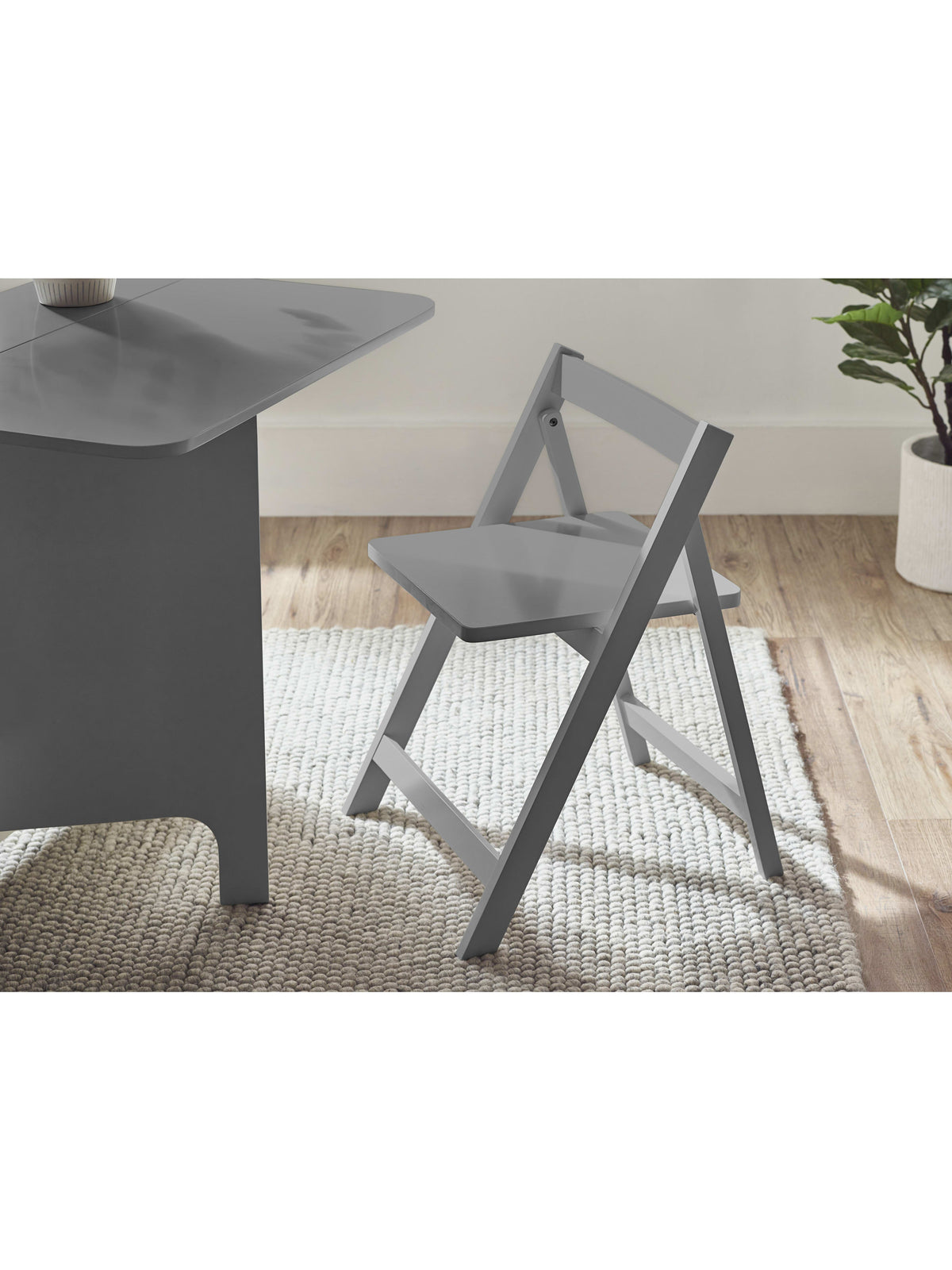 Gatan Small Gateleg Table With 2 Chairs - Grey