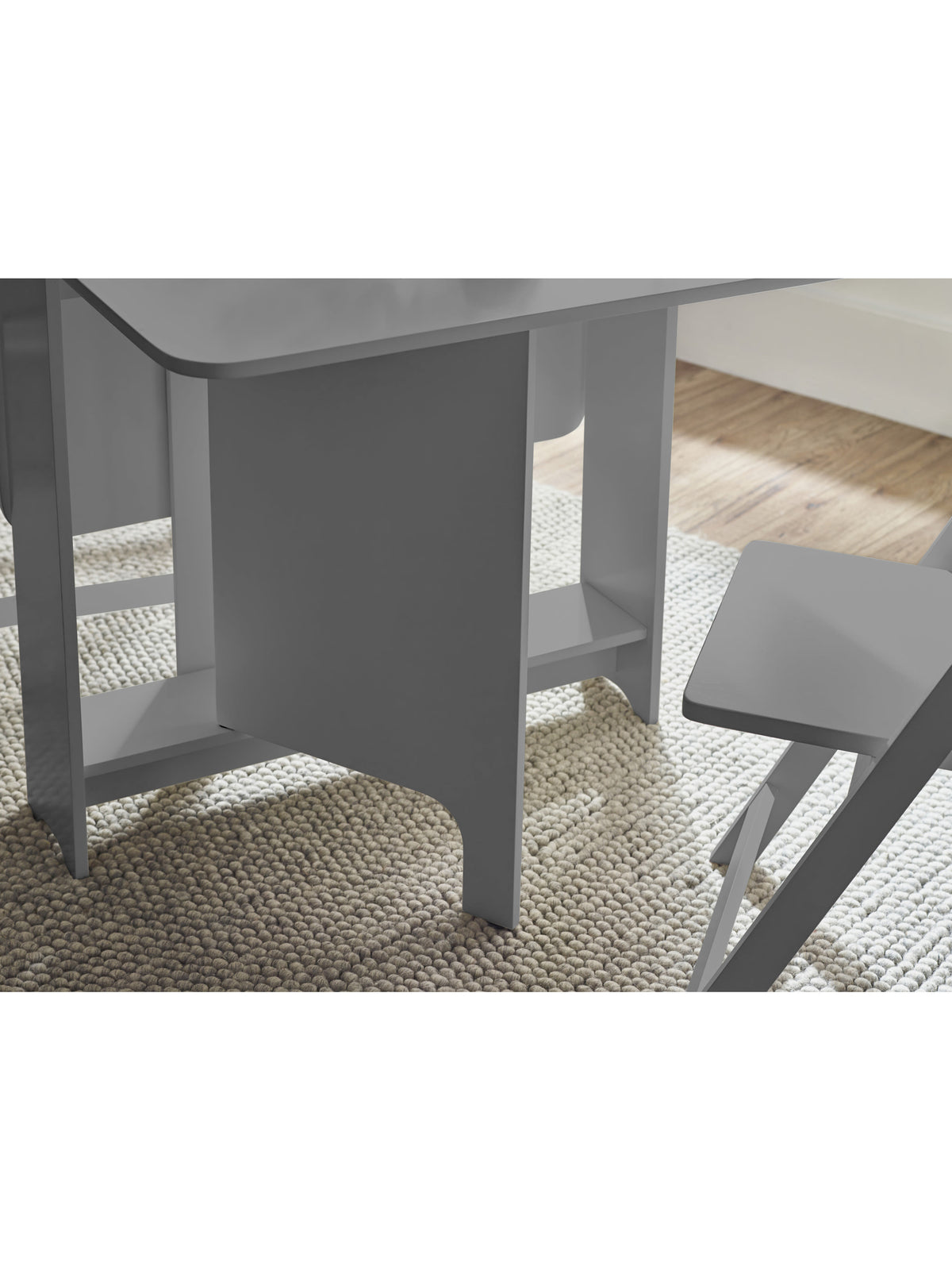 Gatan Small Gateleg Table With 2 Chairs - Grey