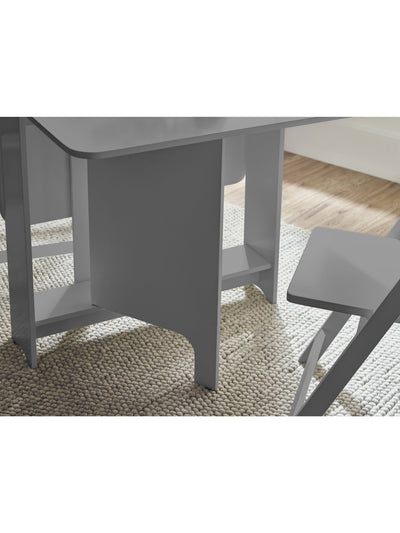 Gatan Small Gateleg Table With 2 Chairs - Grey