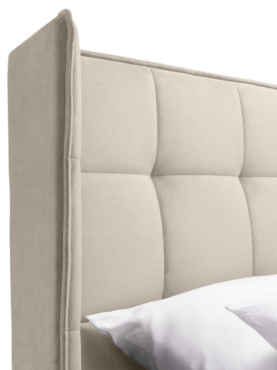 Gatsby Cream Velvet Ottoman Storage Bed