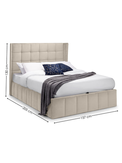 Gatsby Cream Velvet Ottoman Storage Bed
