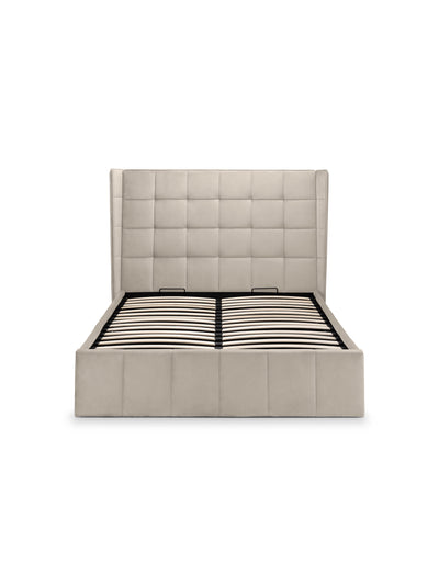 Gatsby Cream Velvet Ottoman Storage Bed