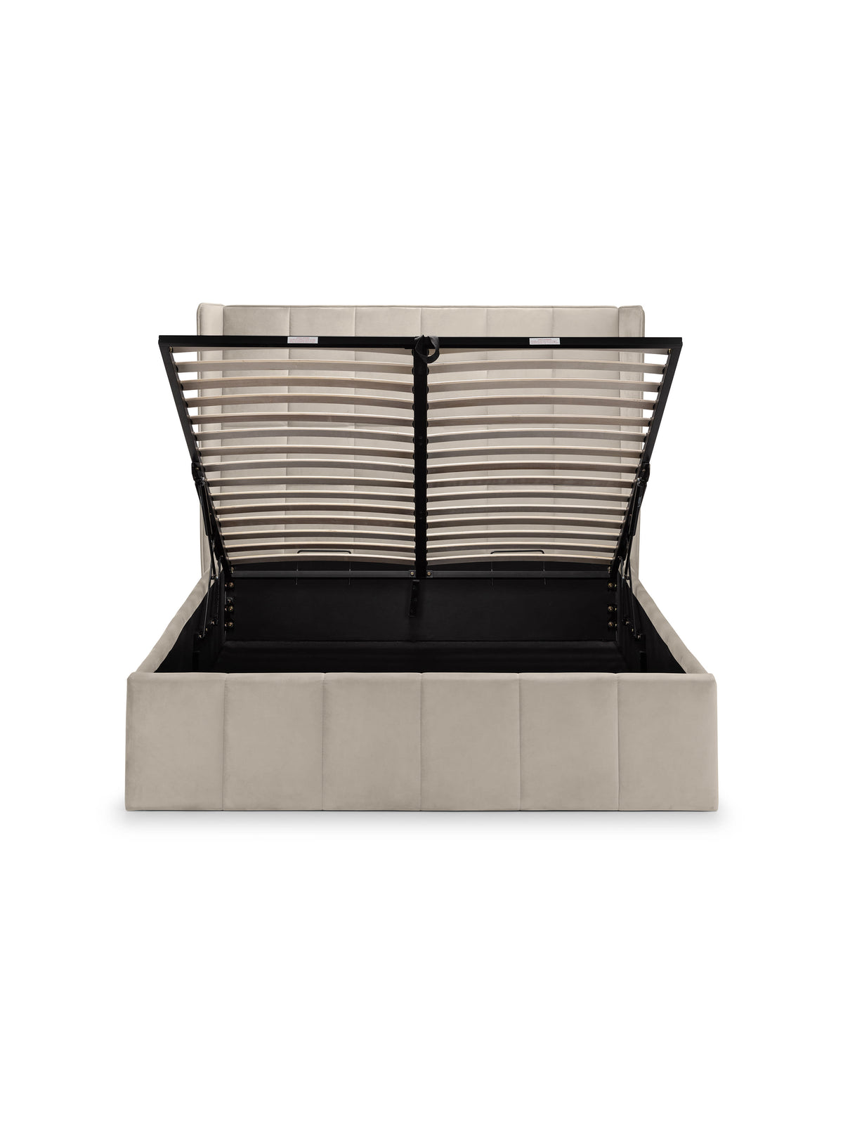 Gatsby Cream Velvet Ottoman Storage Bed